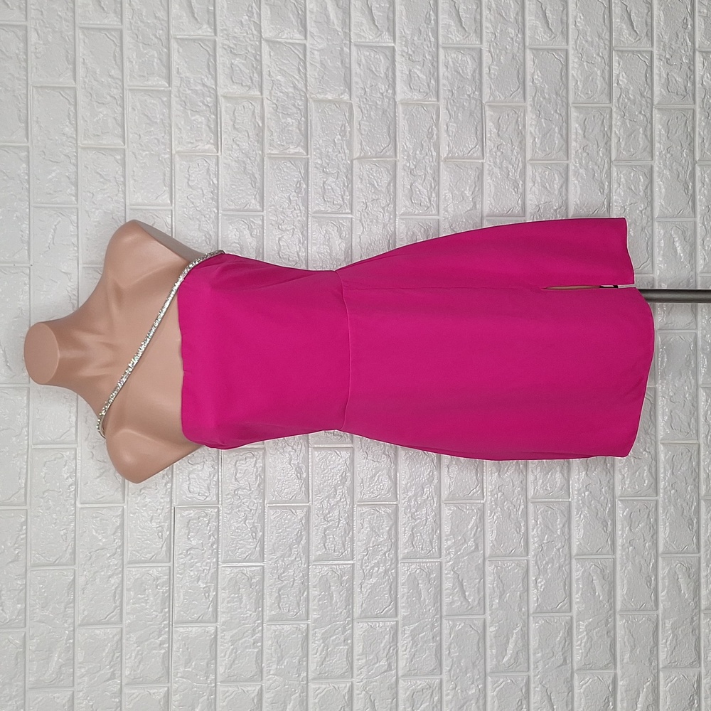 REVOLVE AMANDA UPRICHARD Pink One Shoulder Rhinestone Mini Dress